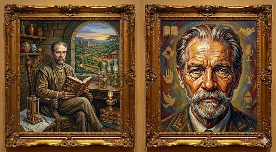 Albert Schweitzer — illustrated portrait