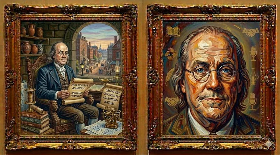 Benjamin Franklin — illustrated portrait