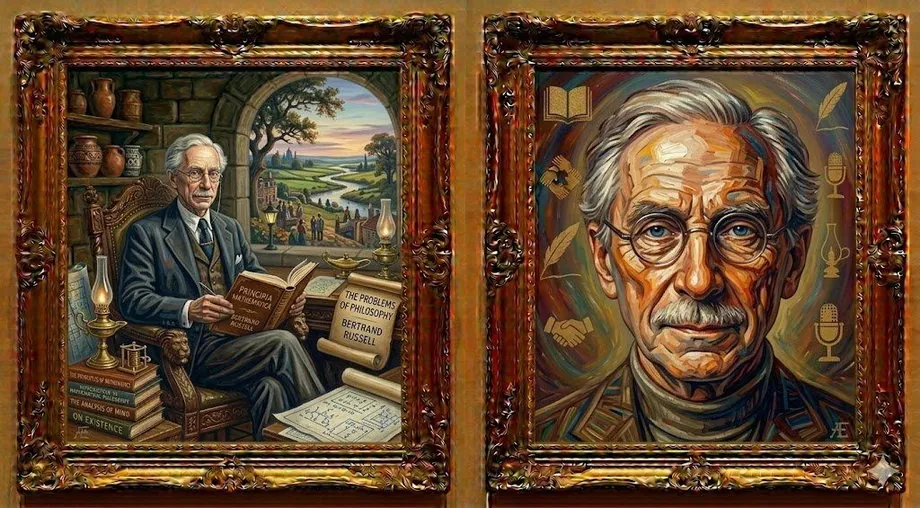 Bertrand Russell — illustrated portrait