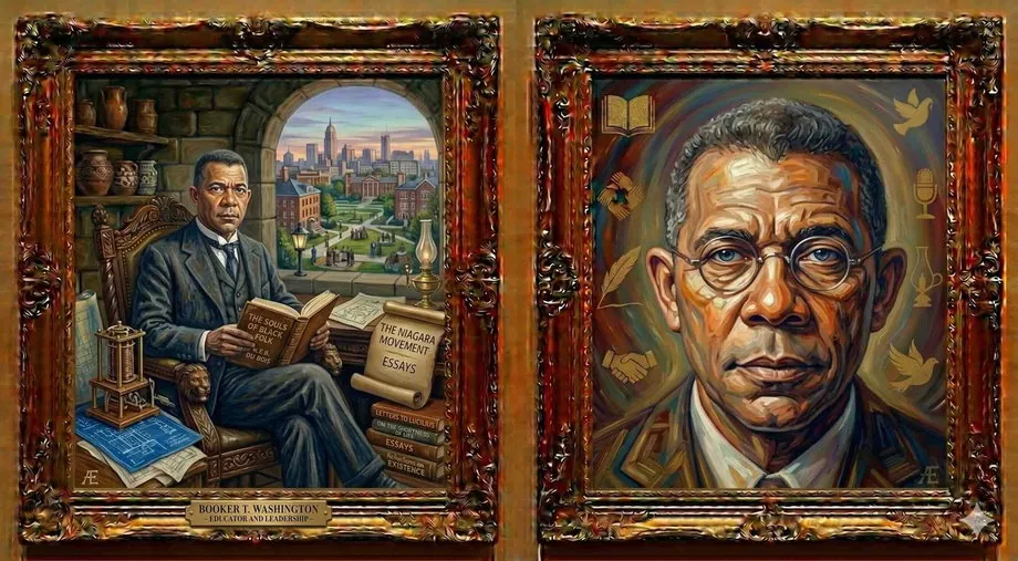 Booker T. Washington — illustrated portrait