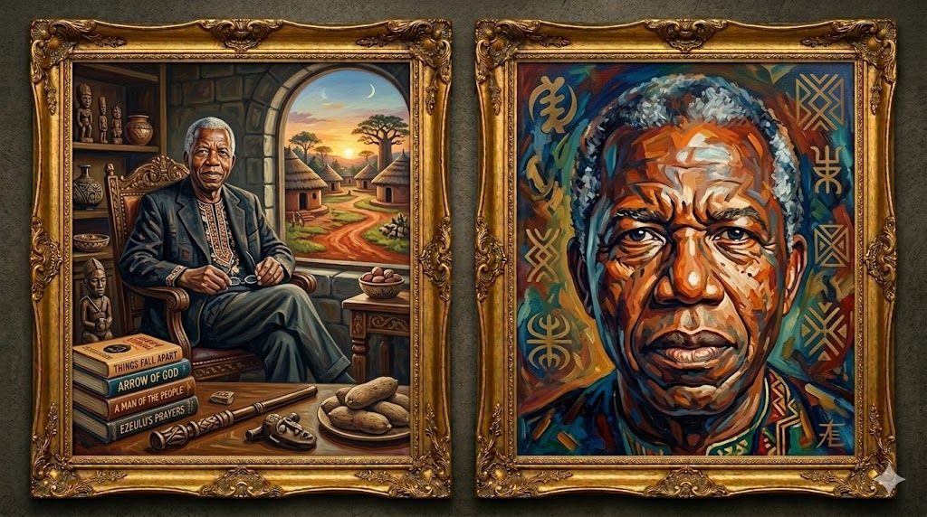 Chinua Achebe — illustrated portrait