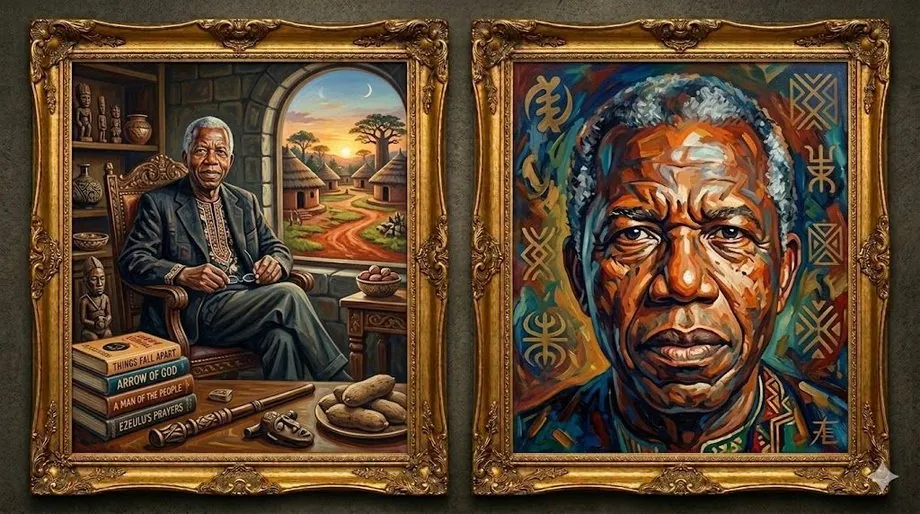 Chinua Achebe — illustrated portrait