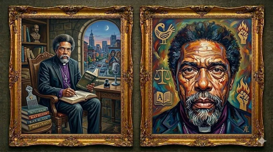 Cornel West — illustrated portrait