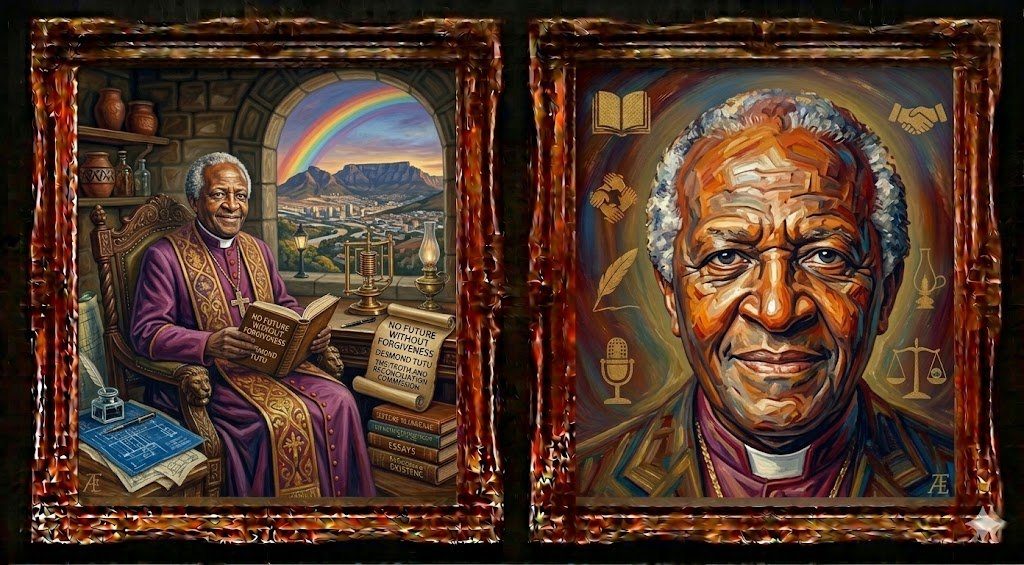 Desmond Tutu — illustrated portrait