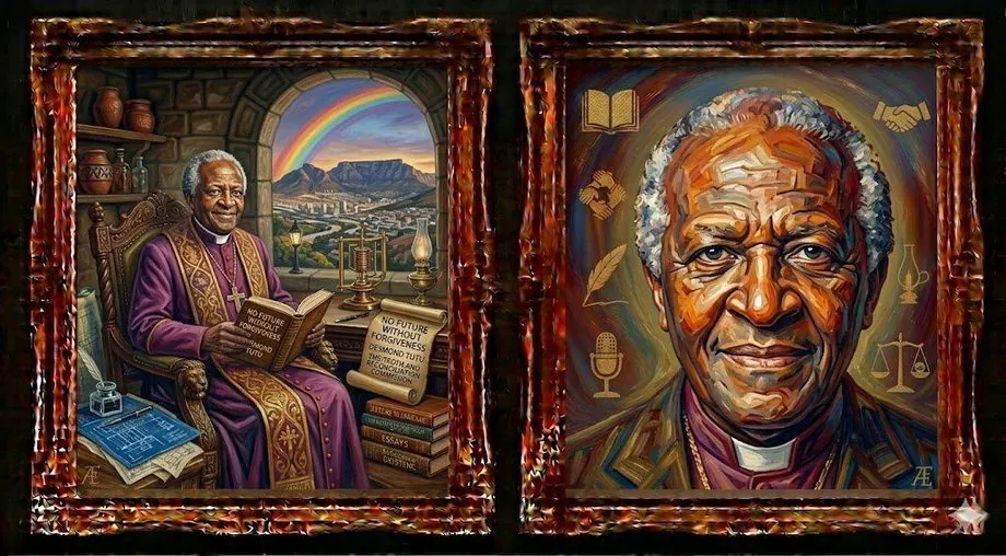 Desmond Tutu — illustrated portrait