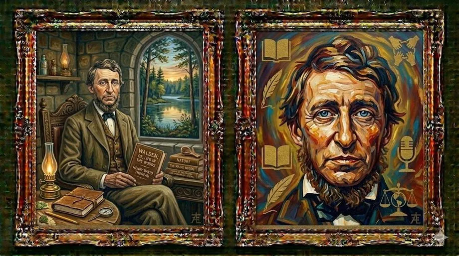 Henry David Thoreau — illustrated portrait