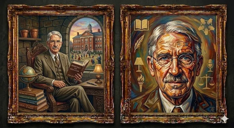 John Dewey — illustrated portrait
