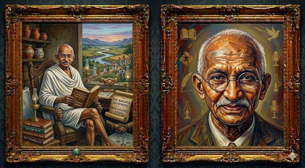 Mahatma Gandhi — illustrated portrait