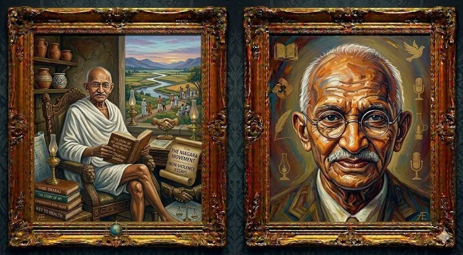 Mahatma Gandhi — illustrated portrait