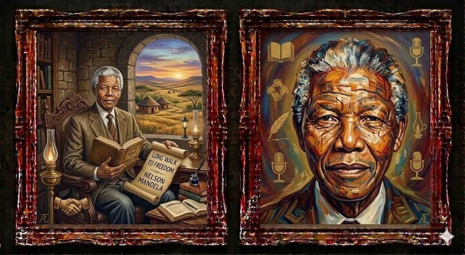 Nelson Mandela — illustrated portrait