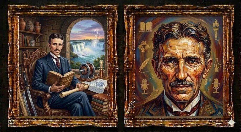 Nikola Tesla — illustrated portrait