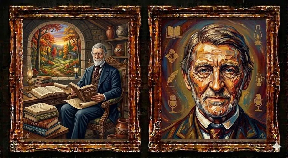 Ralph Waldo Emerson — illustrated portrait