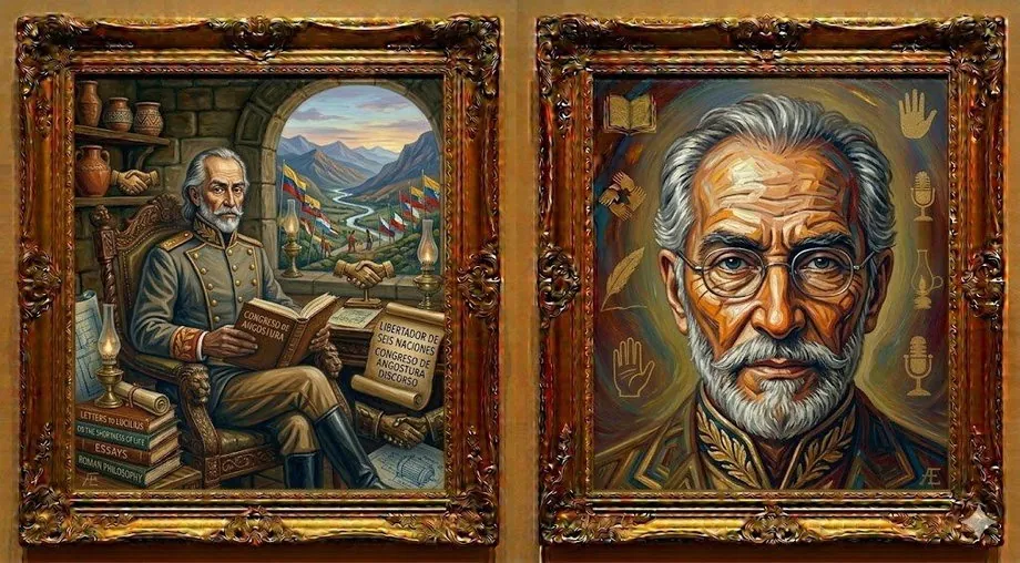 Simón Bolívar — illustrated portrait