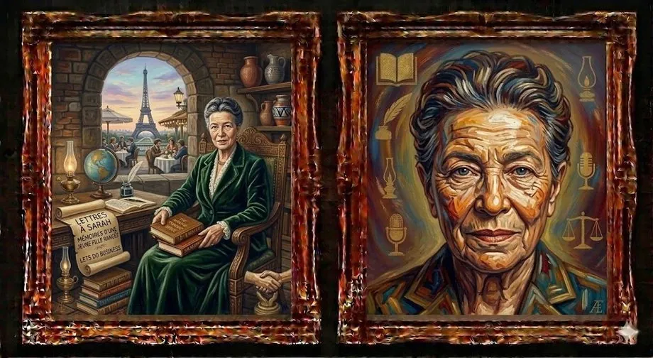 Simone de Beauvoir — illustrated portrait